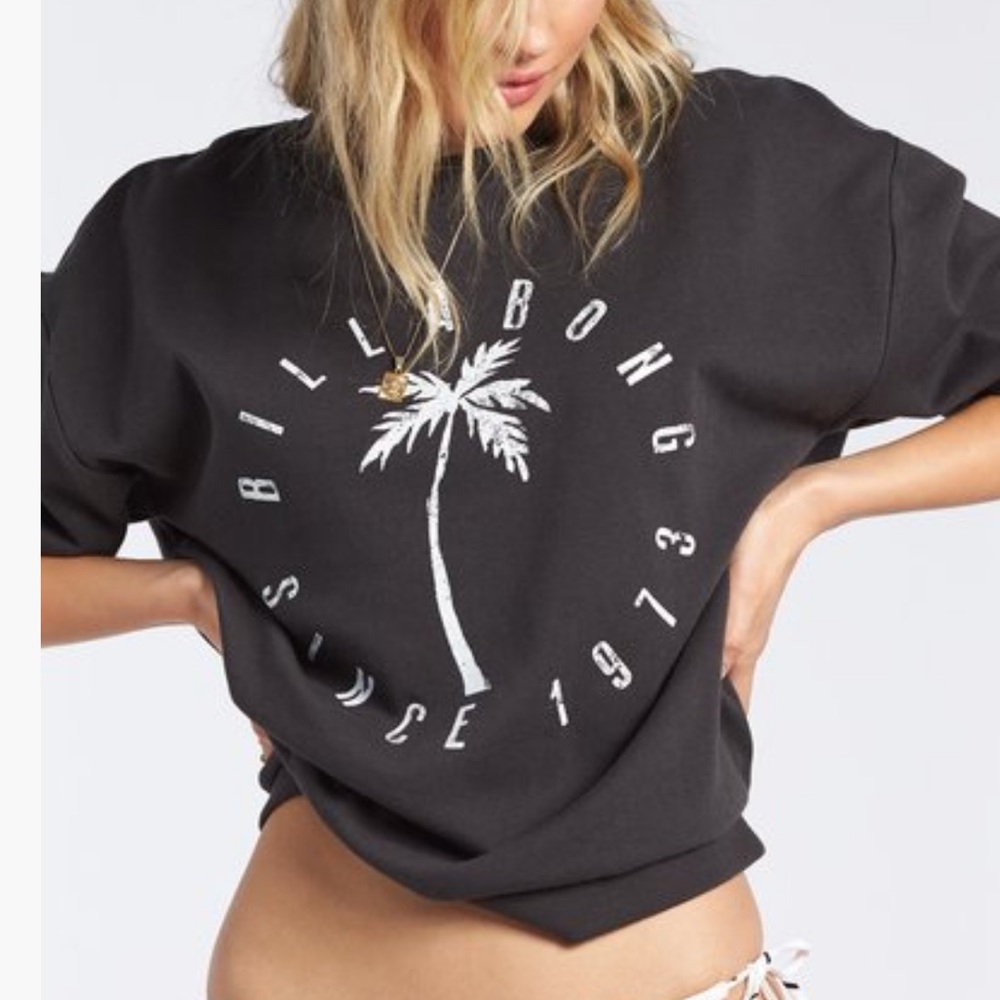 BILLABONG Palm Tree Stamp Crew Neck